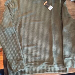 NOBULL Quilted Pullover Sweatshirt Crewneck Olive Green Size Medium Mens